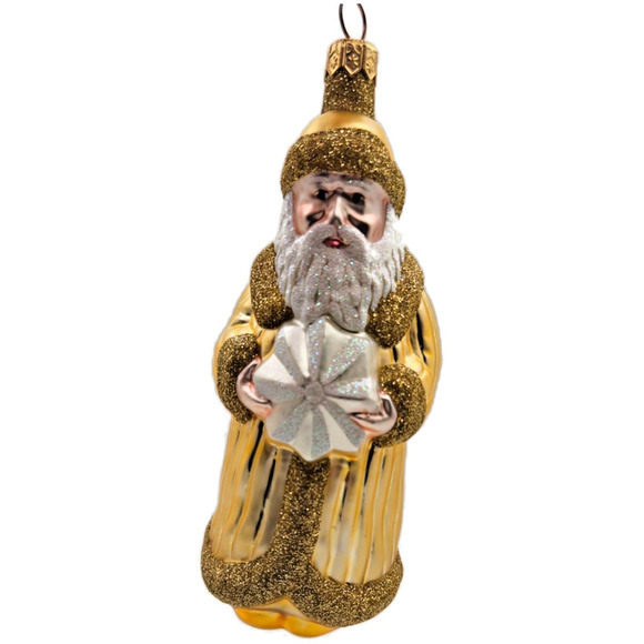 Patricia Breen Snowflake Santa Claus Citrine Christmas Decor Signed Ornament - Picture 1 of 12